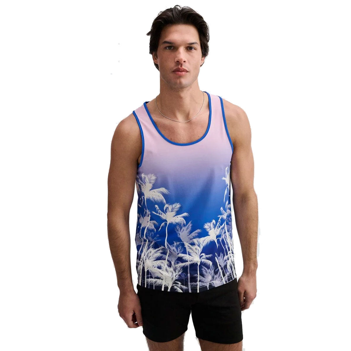 Palm Print Mesh Tank
