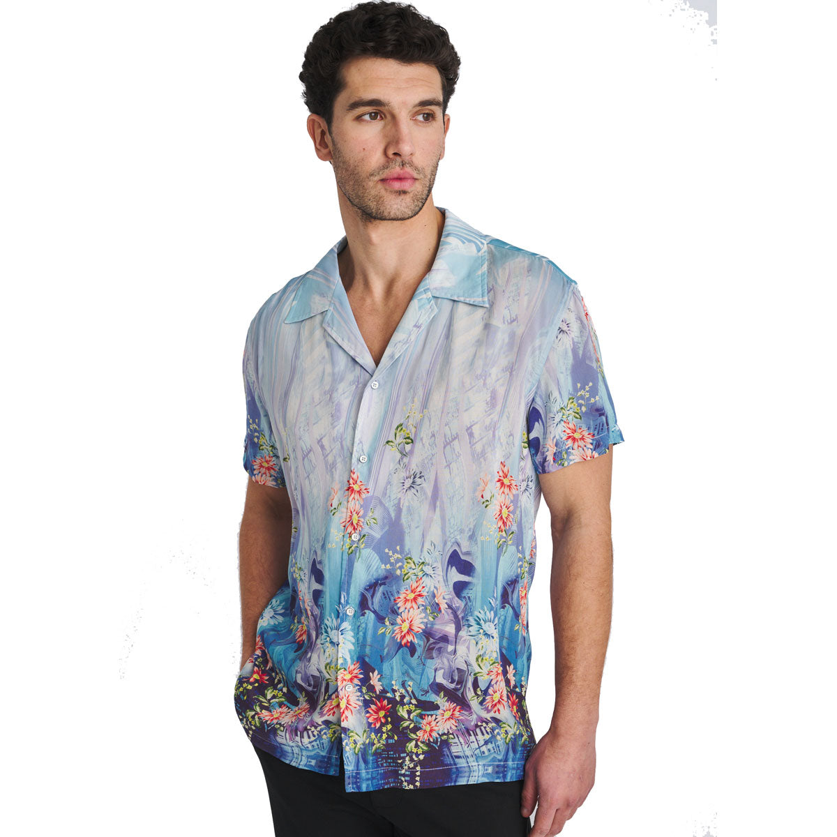 Floral Print Border Shirt