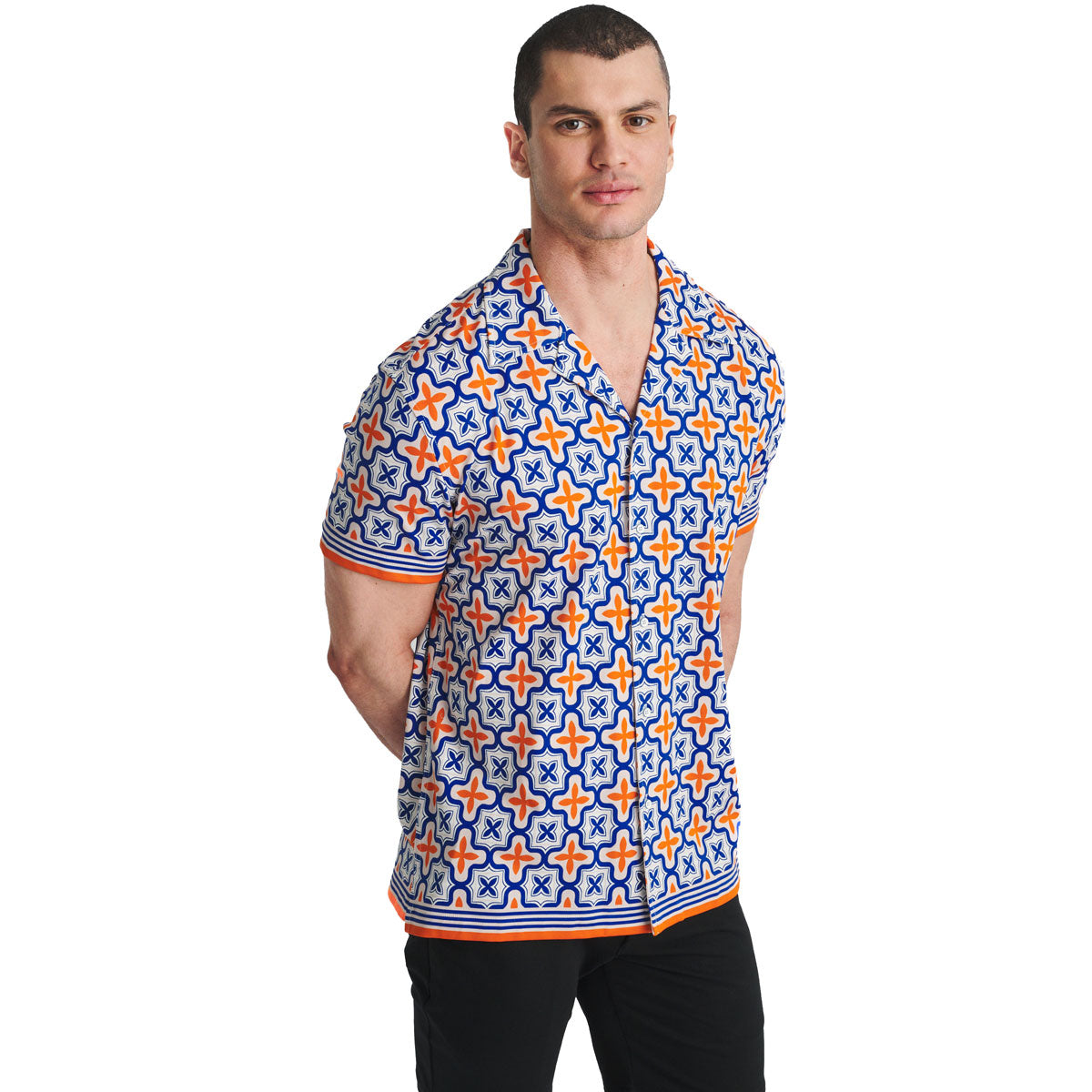 Tile Print Border Shirt