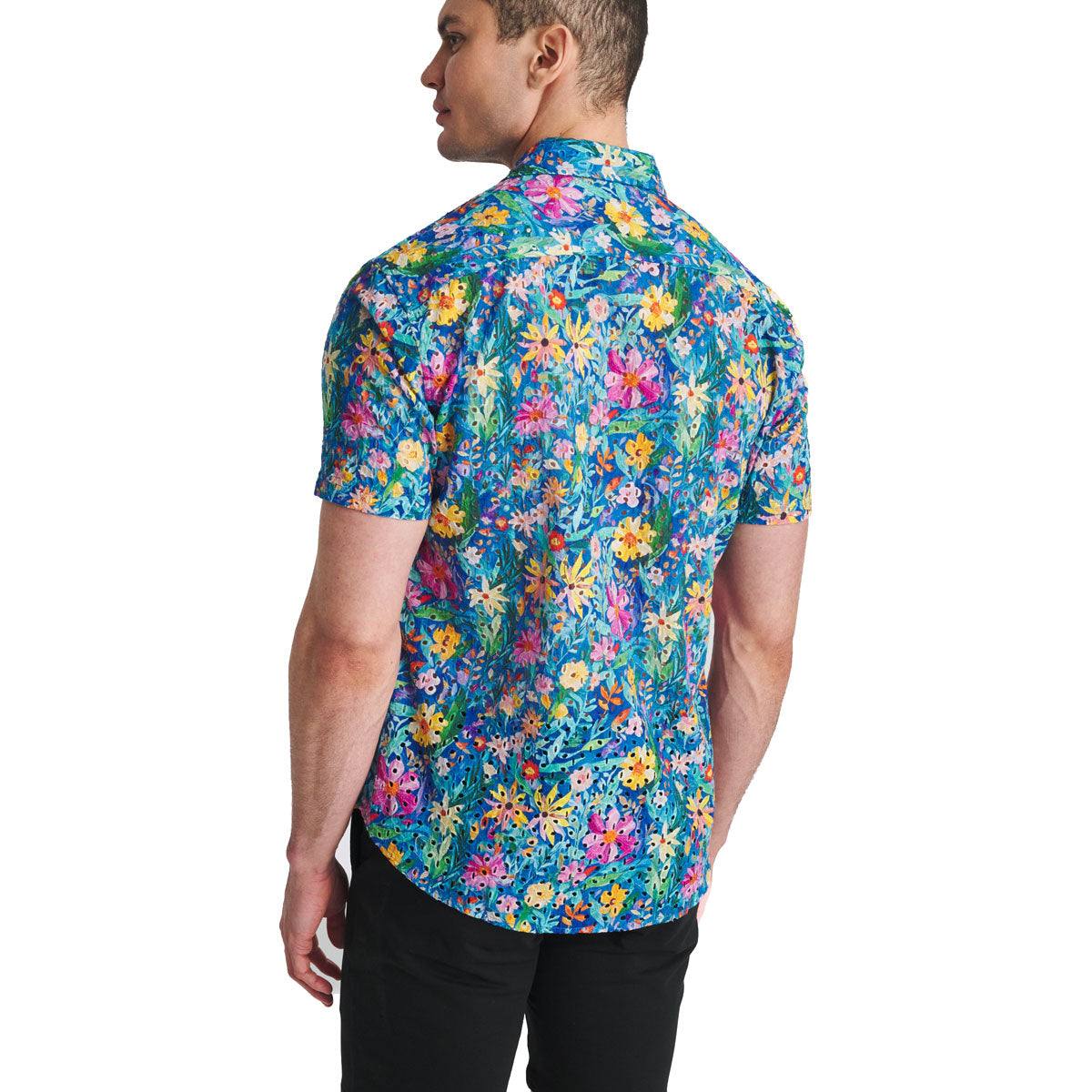 Printed Eyelet Woven Shirt