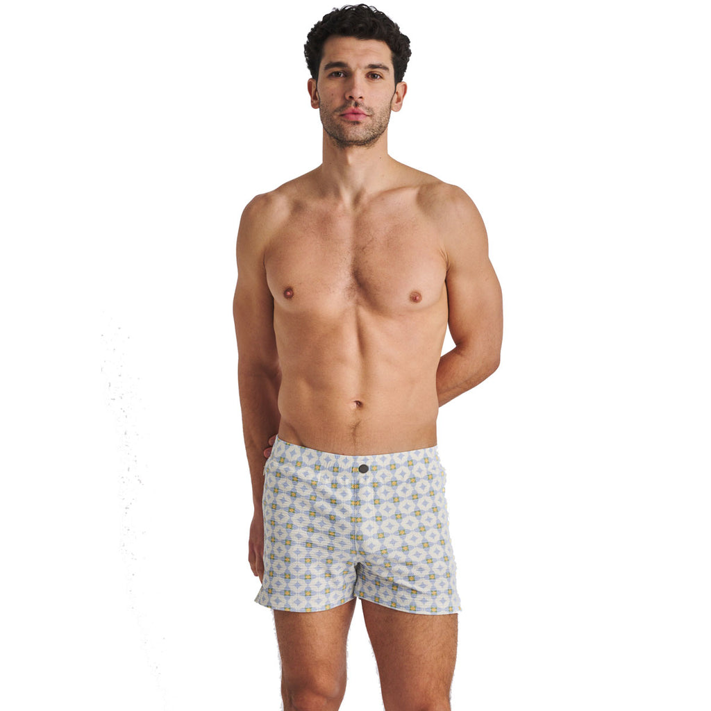 Seersucker Print Swim Short