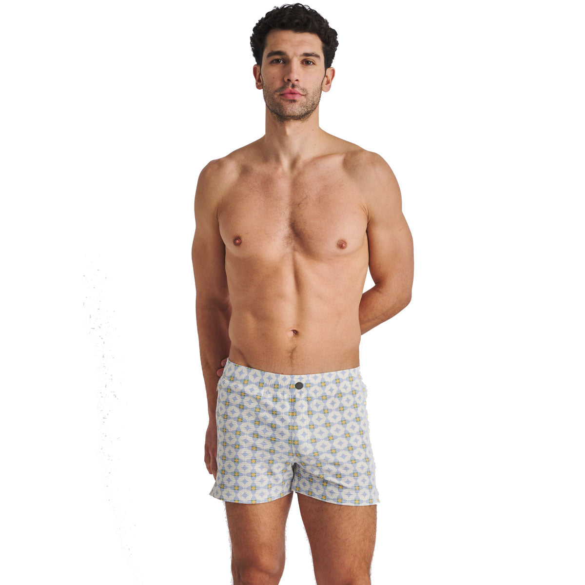 Seersucker Print Swim Short