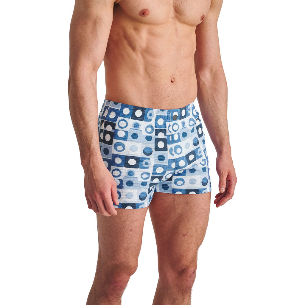 Seersucker Print Swim Short