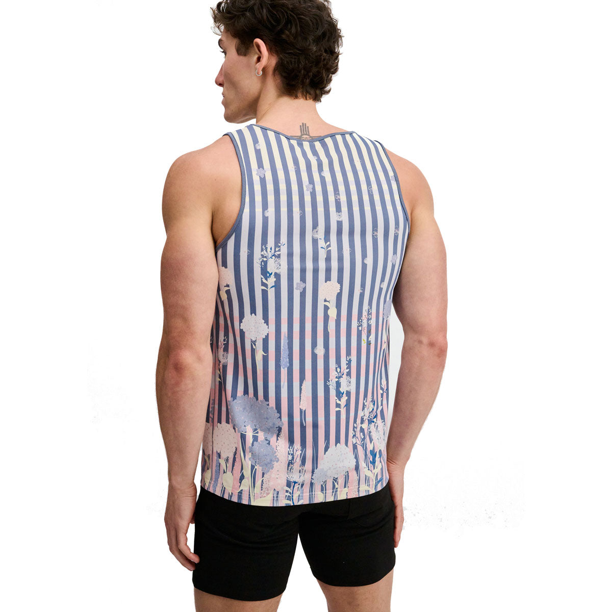 Striped Stretch Mesh Tank