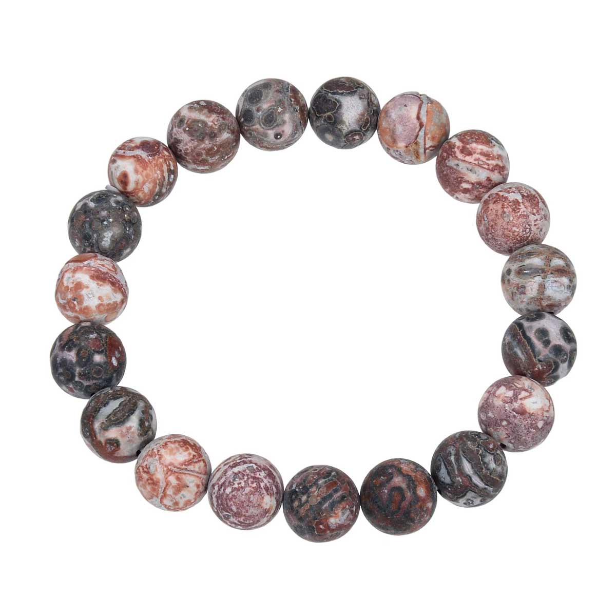 Red Leopard Skin Stone Bracelet