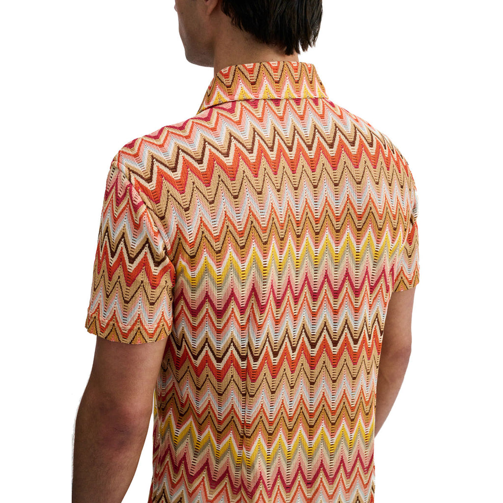 Open Knit Chevron Shirt