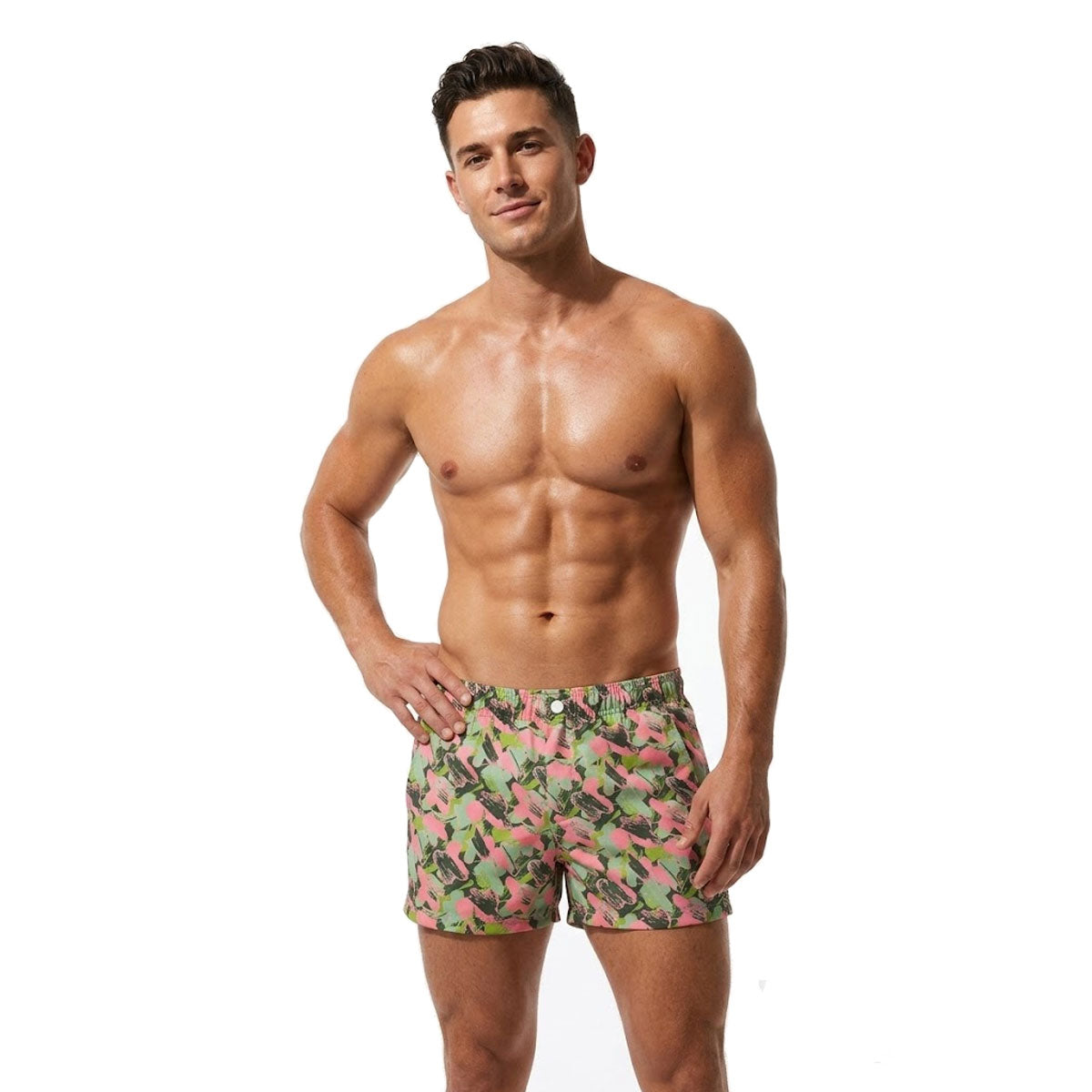 Hand Drawn Camo Swim Short
