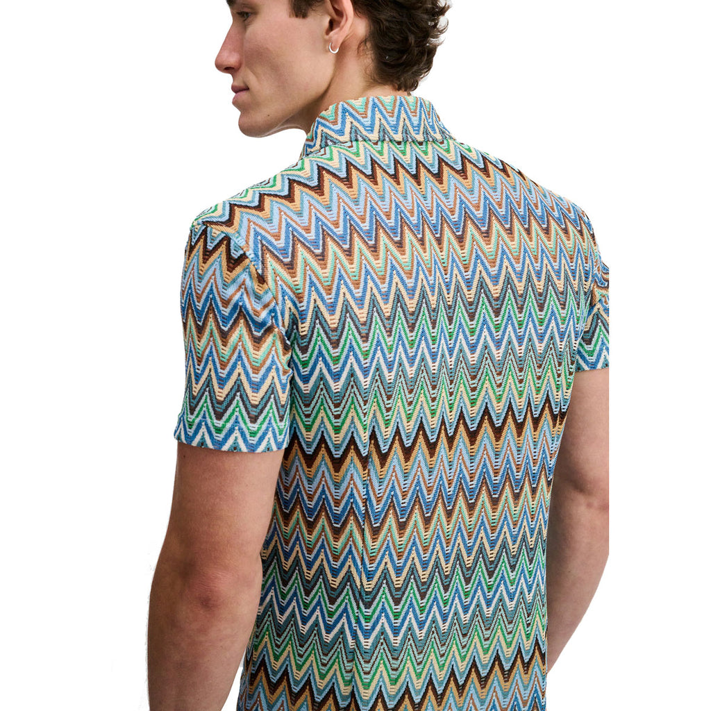 Open Knit Chevron Shirt