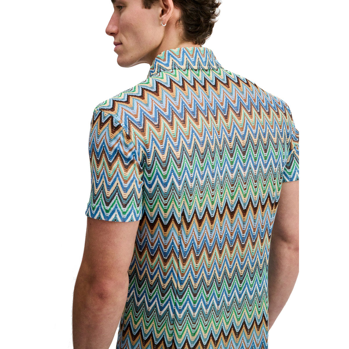 Open Knit Chevron Shirt