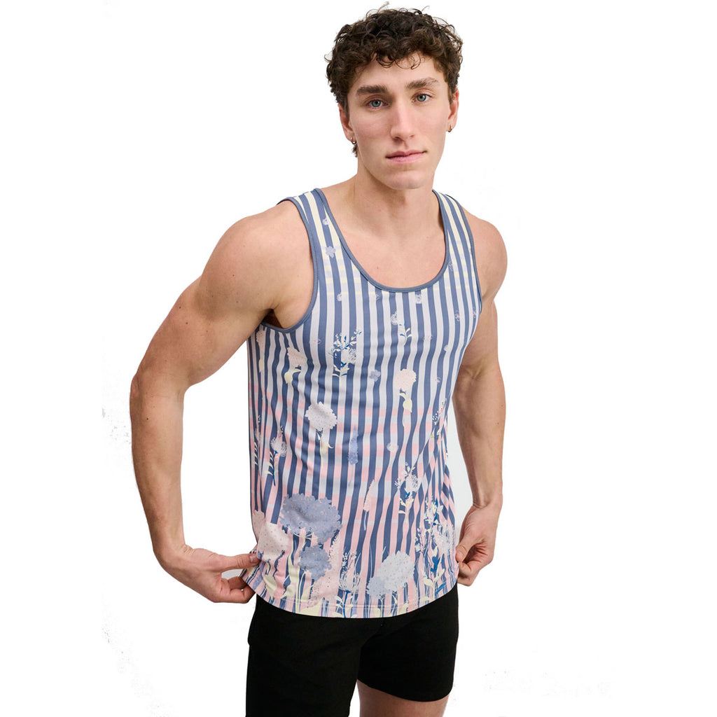 Striped Stretch Mesh Tank