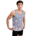 Striped Stretch Mesh Tank