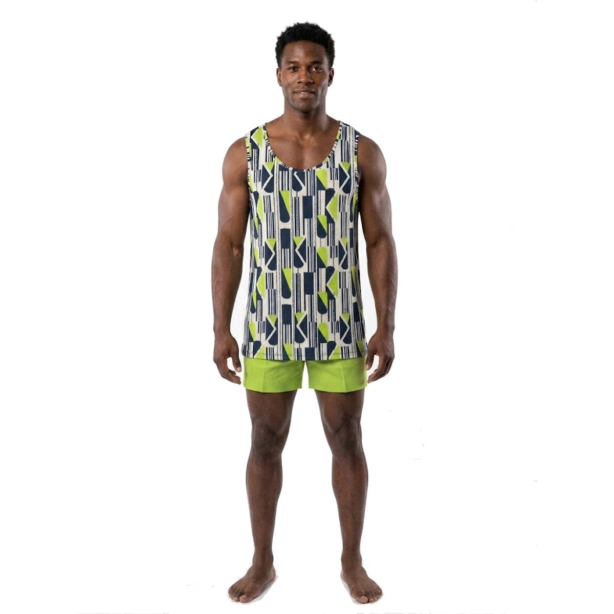 Green Blue Abstract Geo Tank