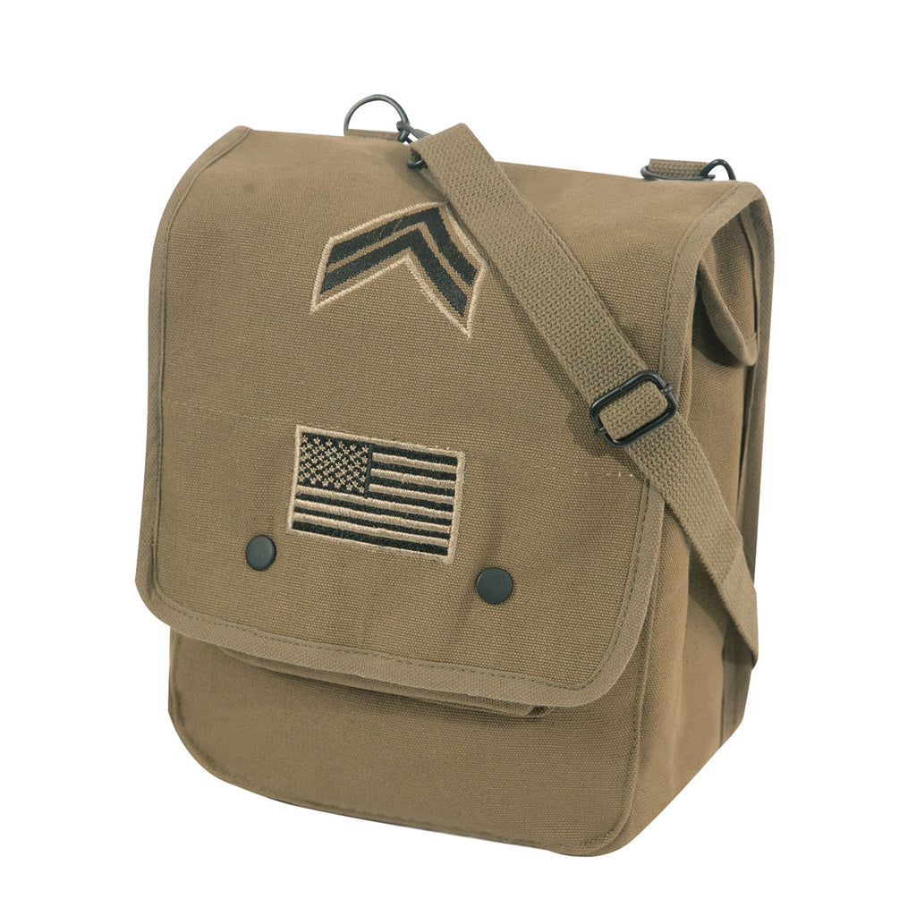 Map Case Shoulder Bag with Military Patches