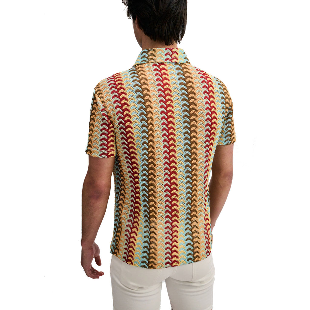 Vertical Arrow Open Knit Shirt