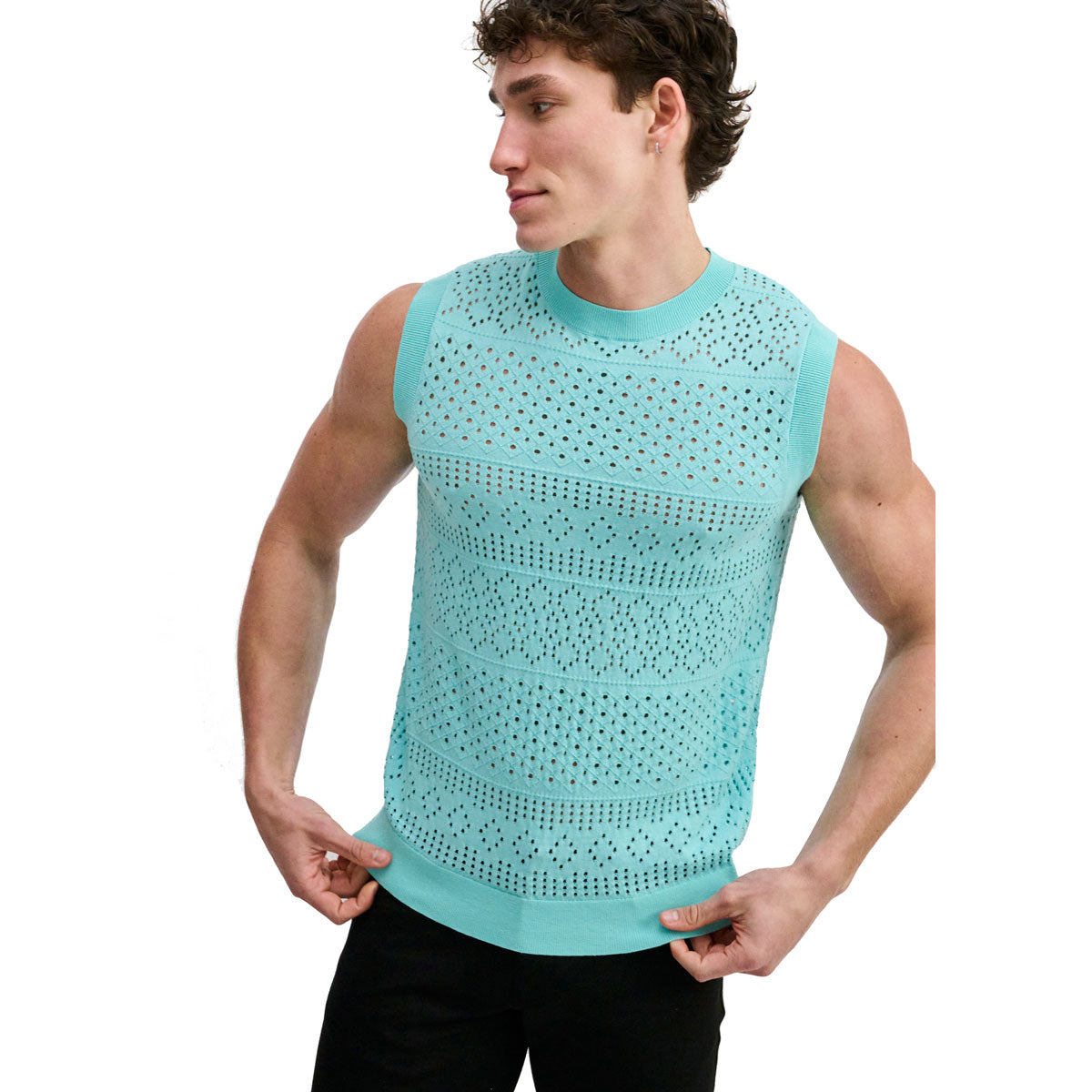 Pointelle Open Knit Vest
