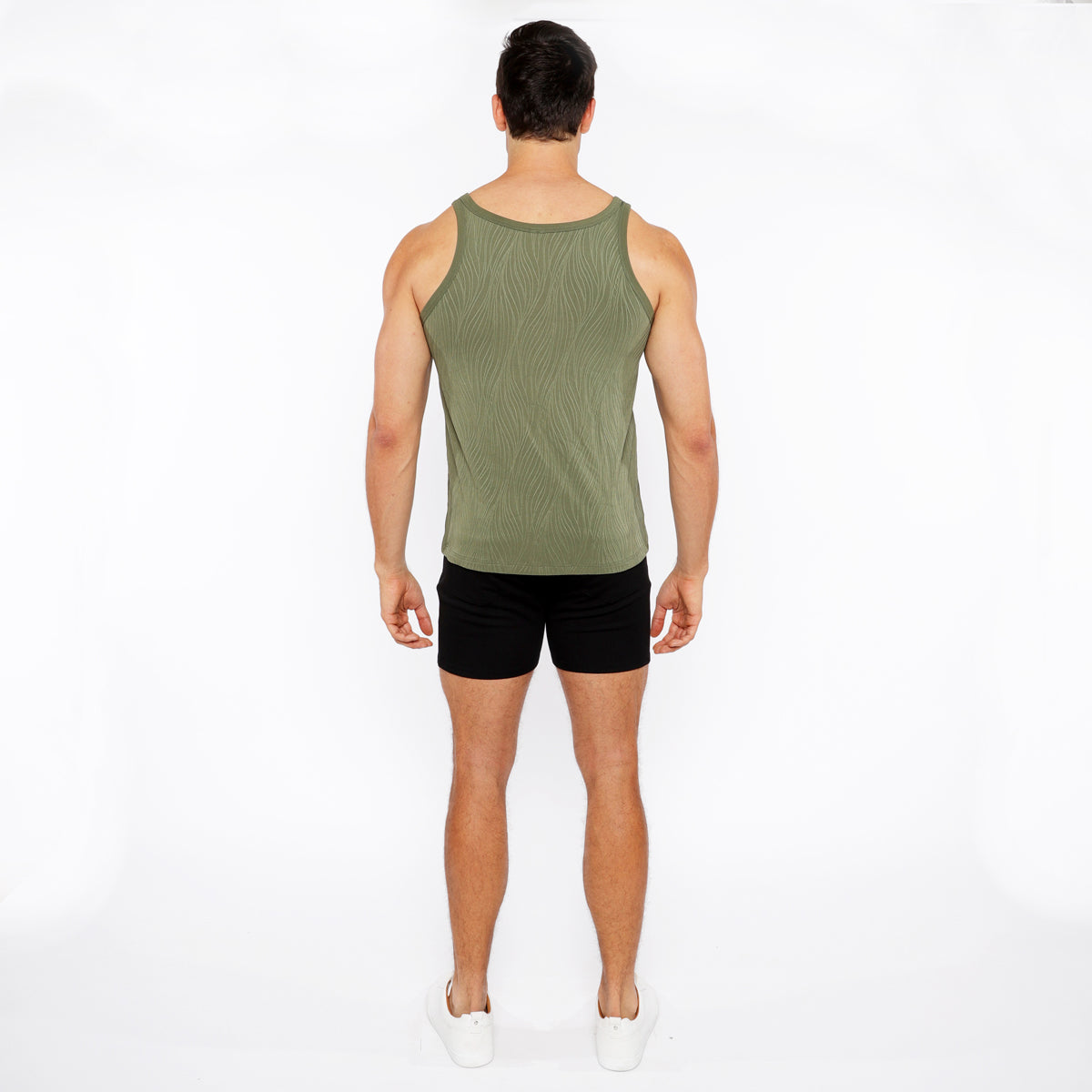 Veins Stretch Textured Knit Tank