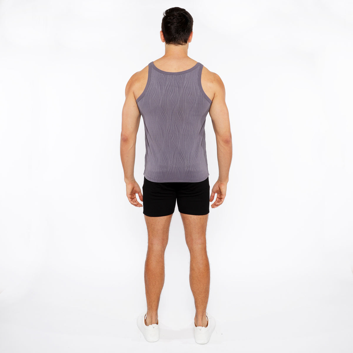 Veins Stretch Textured Knit Tank