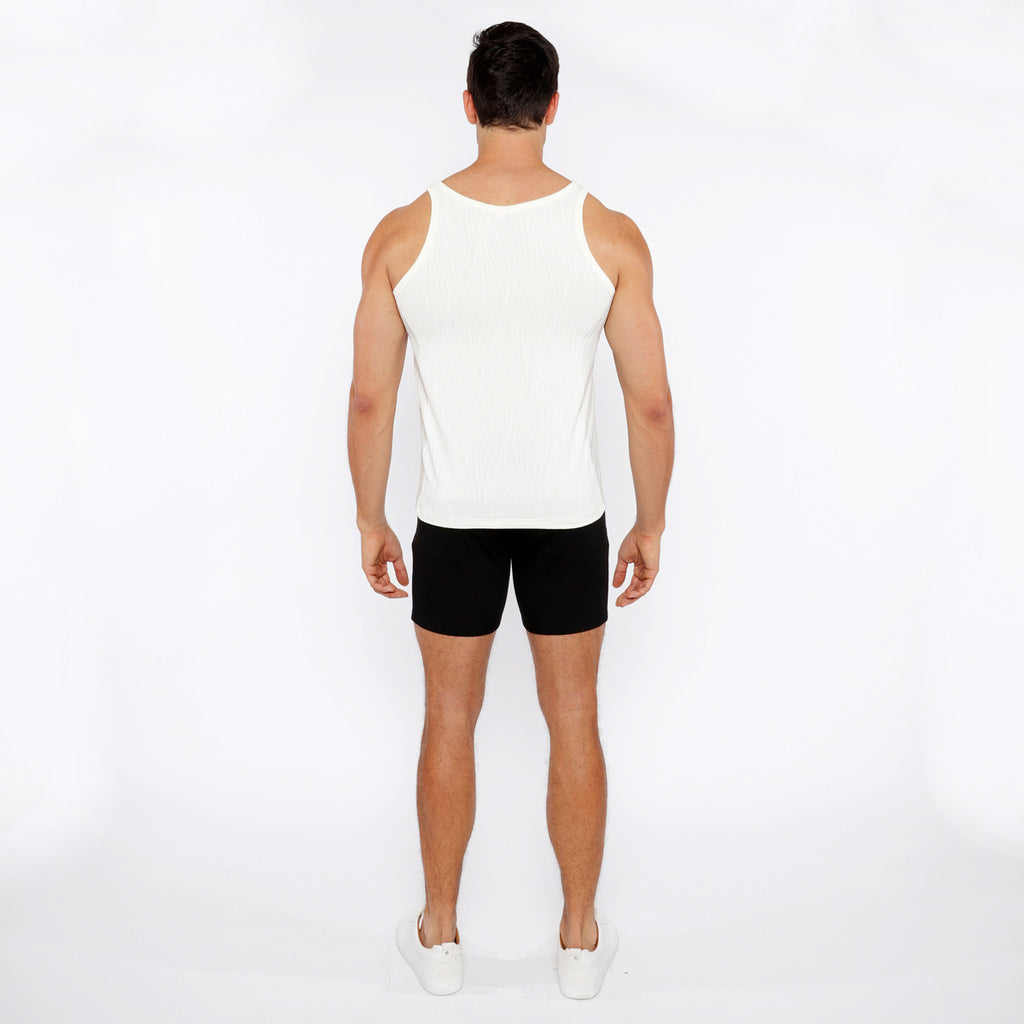 Veins Stretch Textured Knit Tank