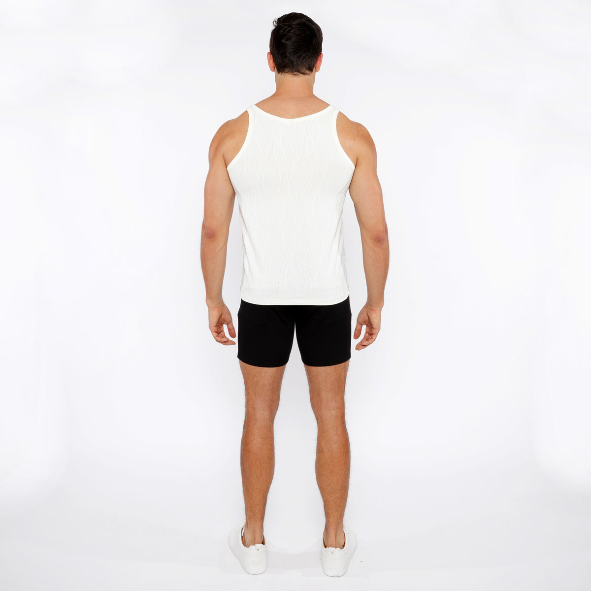 Veins Stretch Textured Knit Tank