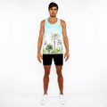 Palm Trees Printed Mesh Tank