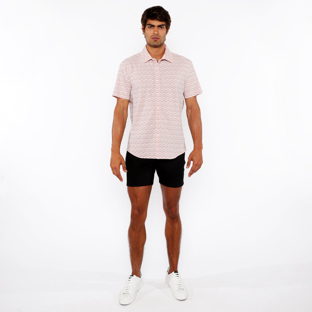 Chevron Stretch Knit Shirt