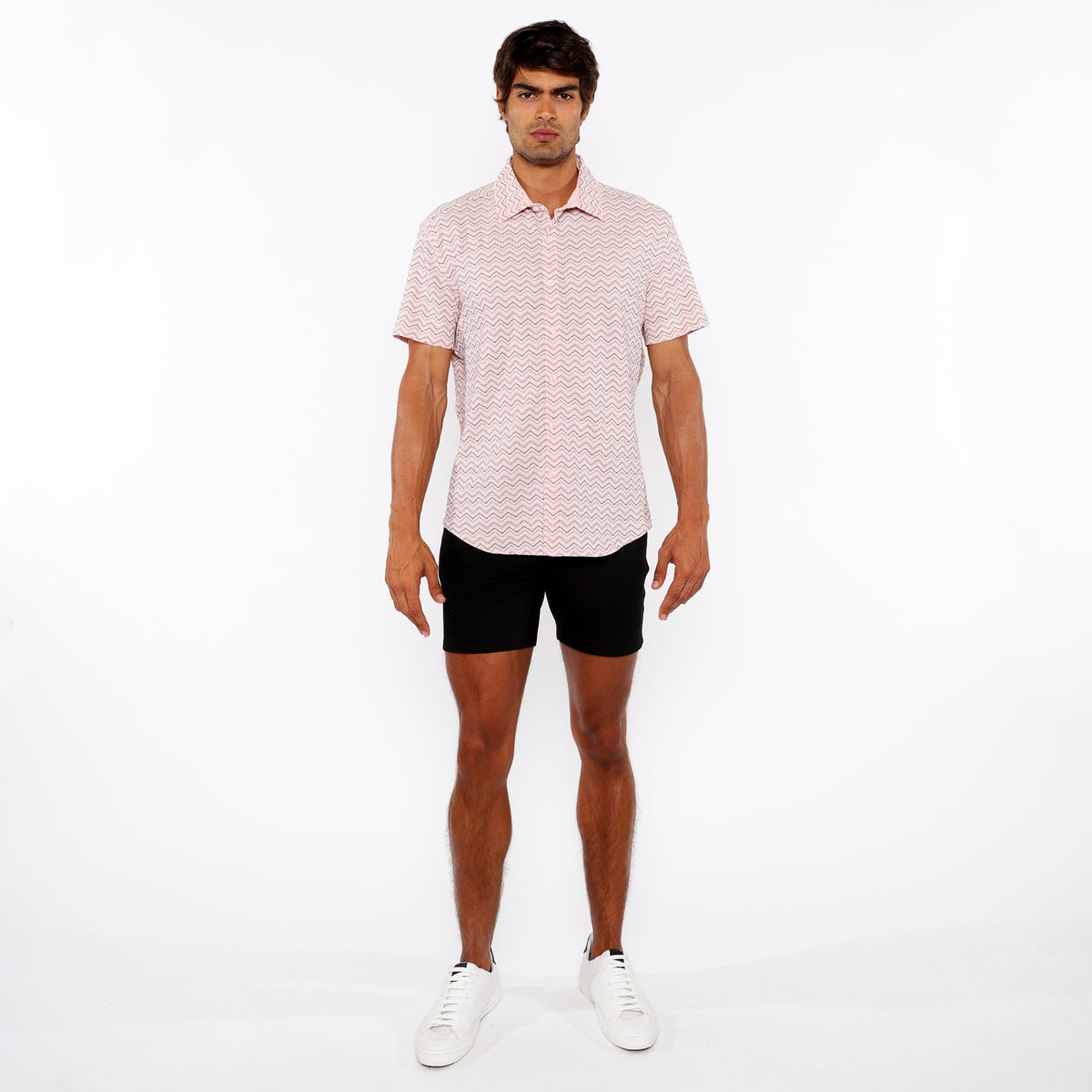 Chevron Stretch Knit Shirt