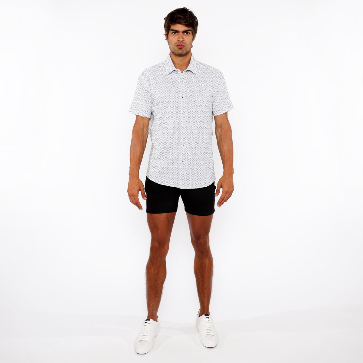 Chevron Stretch Knit Shirt