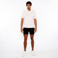 Short Sleeve Rib Collar Shirt