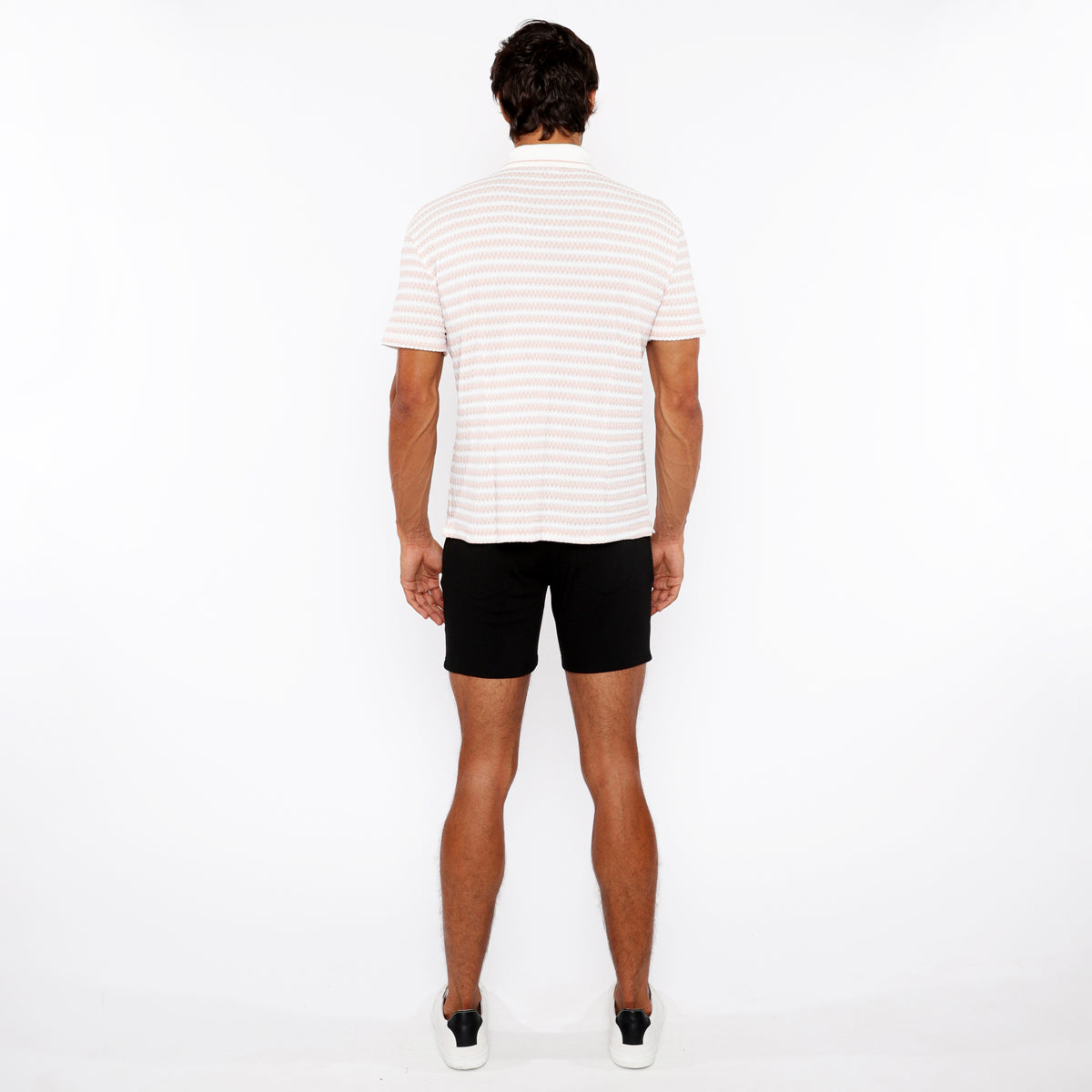 Short Sleeve Rib Collar Shirt