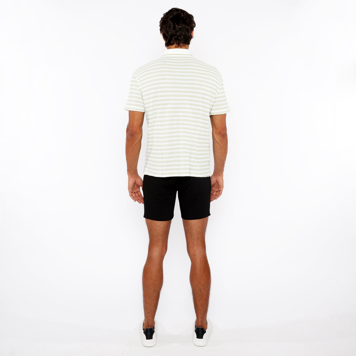 Short Sleeve Rib Collar Shirt