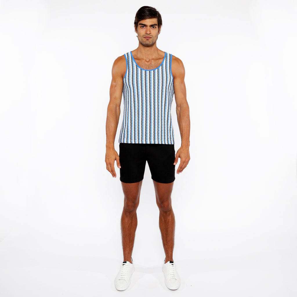 Stripes Open Knit Tank