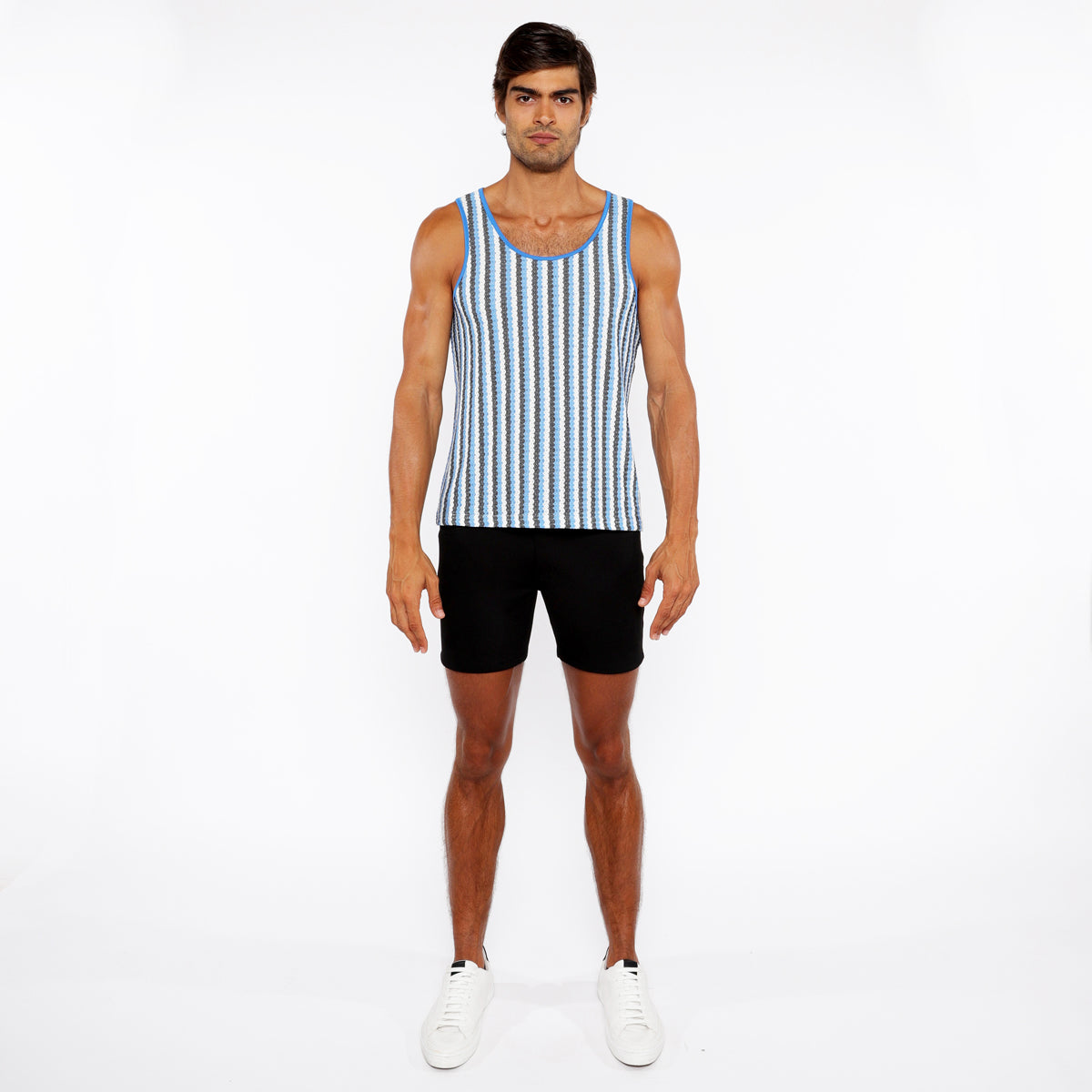 Stripes Open Knit Tank
