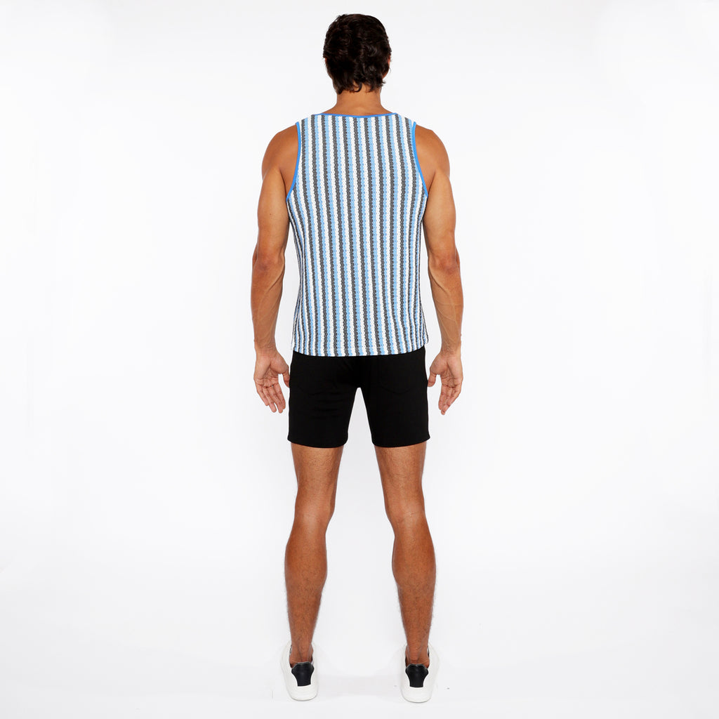Stripes Open Knit Tank