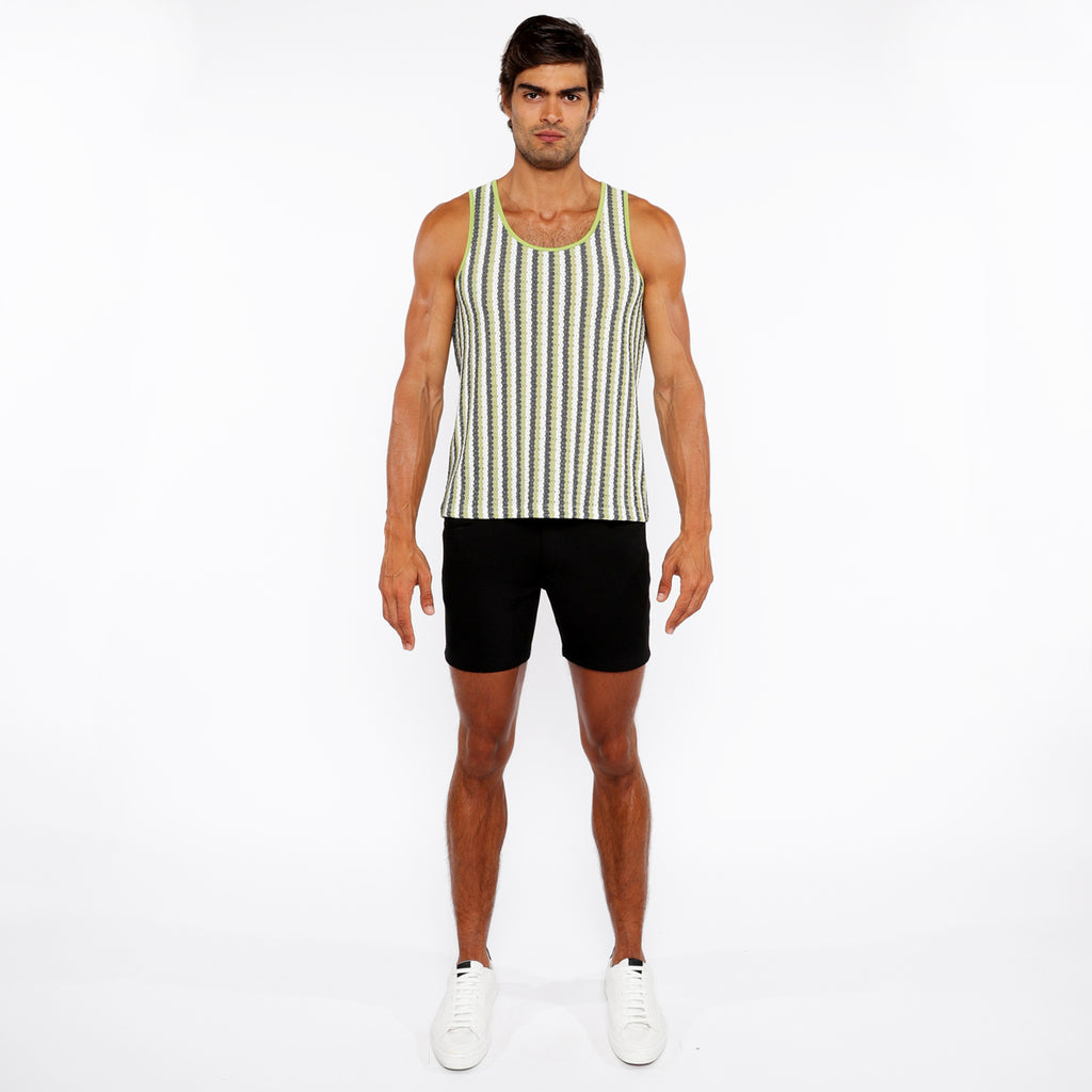 Stripes Open Knit Tank