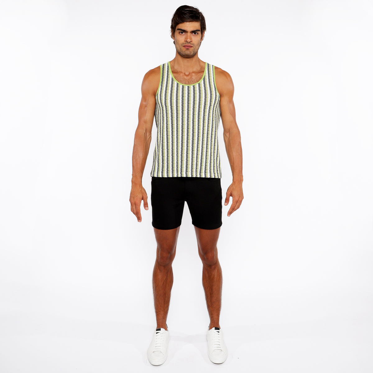 Stripes Open Knit Tank