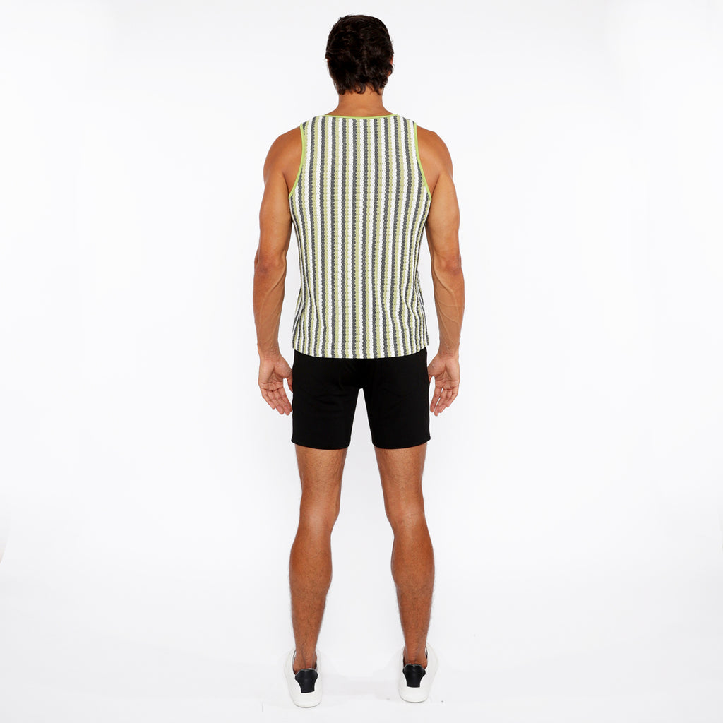 Stripes Open Knit Tank