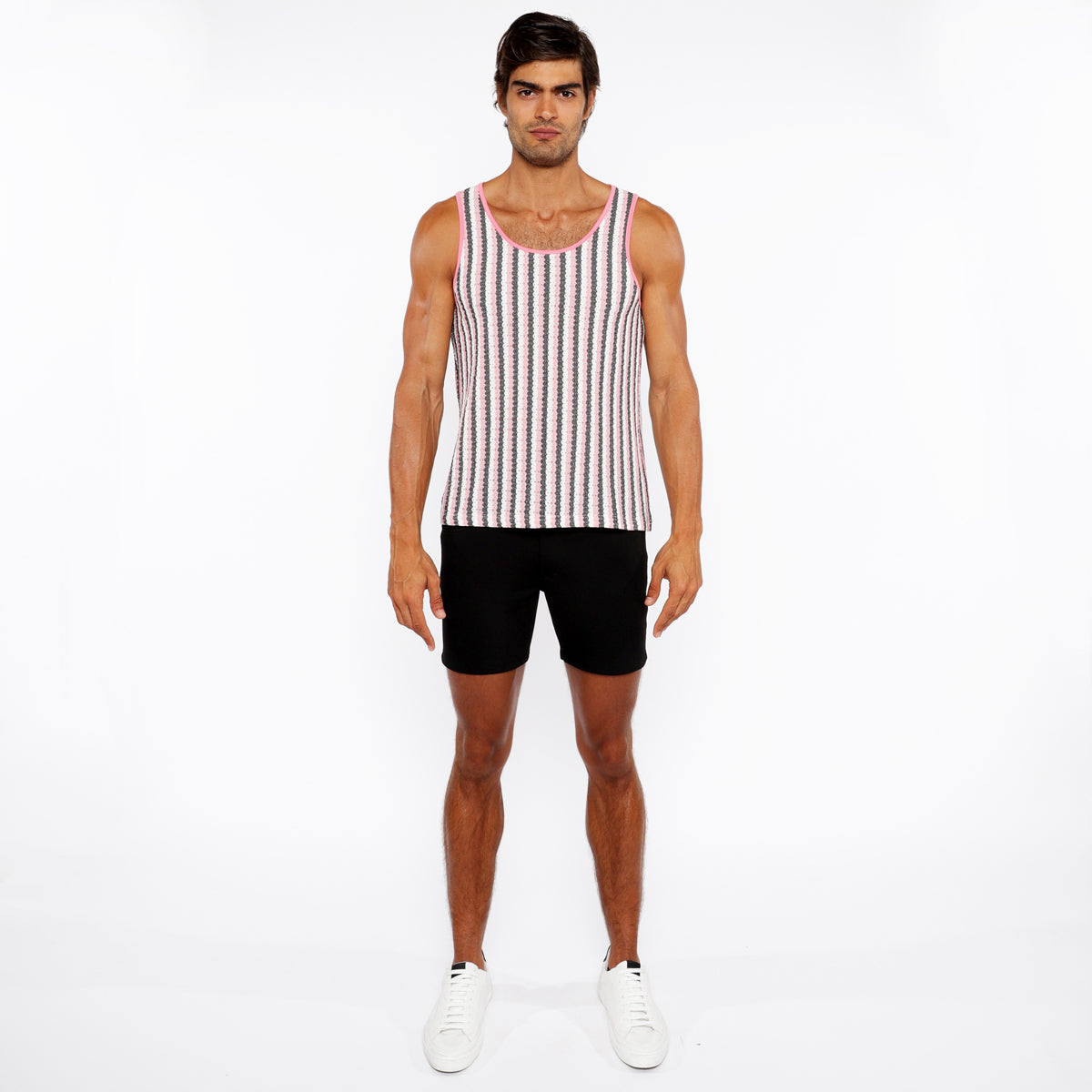 Stripes Open Knit Tank
