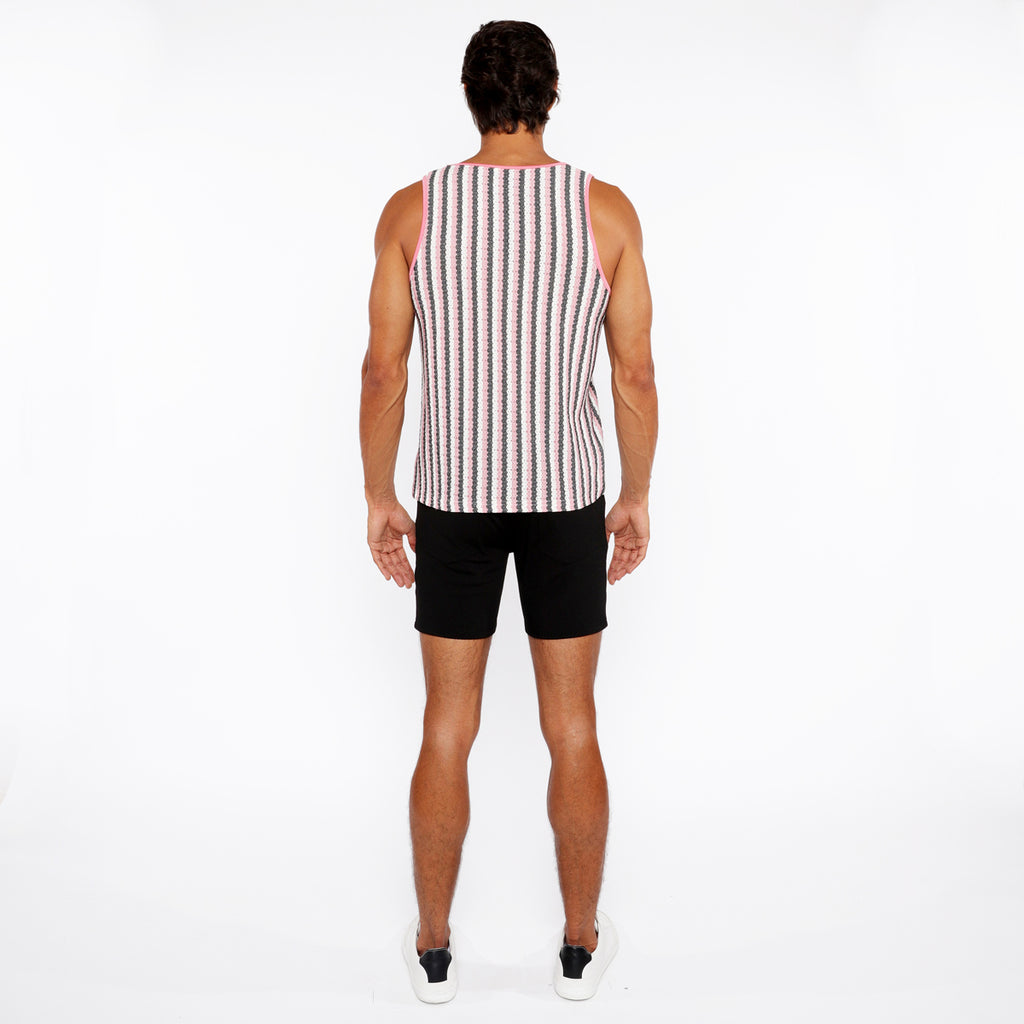 Stripes Open Knit Tank