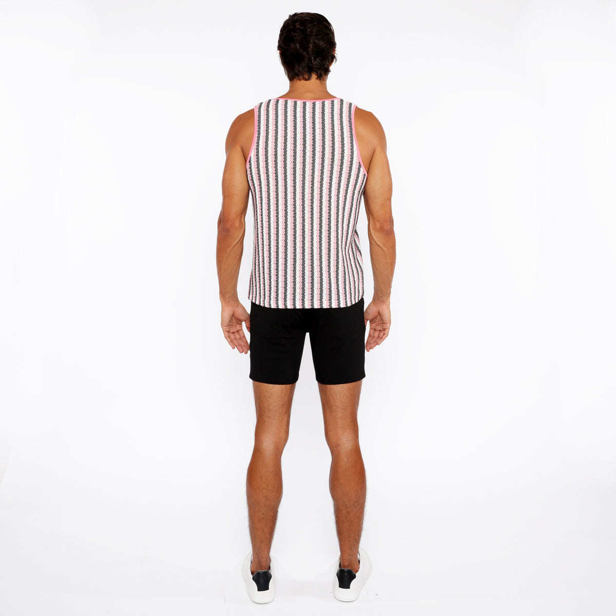 Stripes Open Knit Tank
