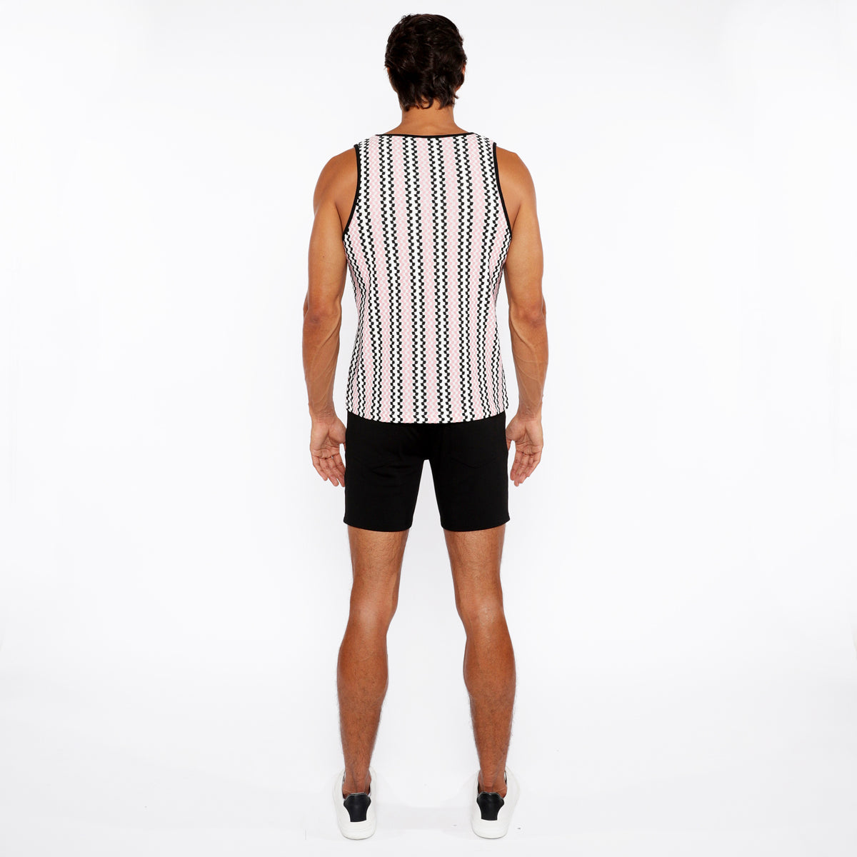 Zigzag Stripes Open Knit Tank