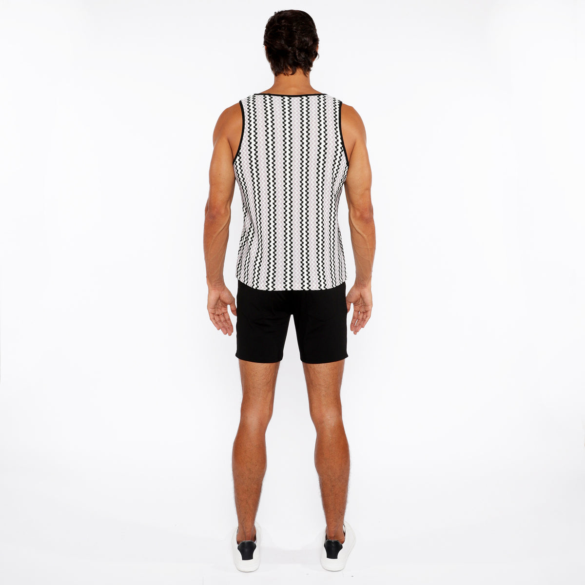 Zigzag Stripes Open Knit Tank