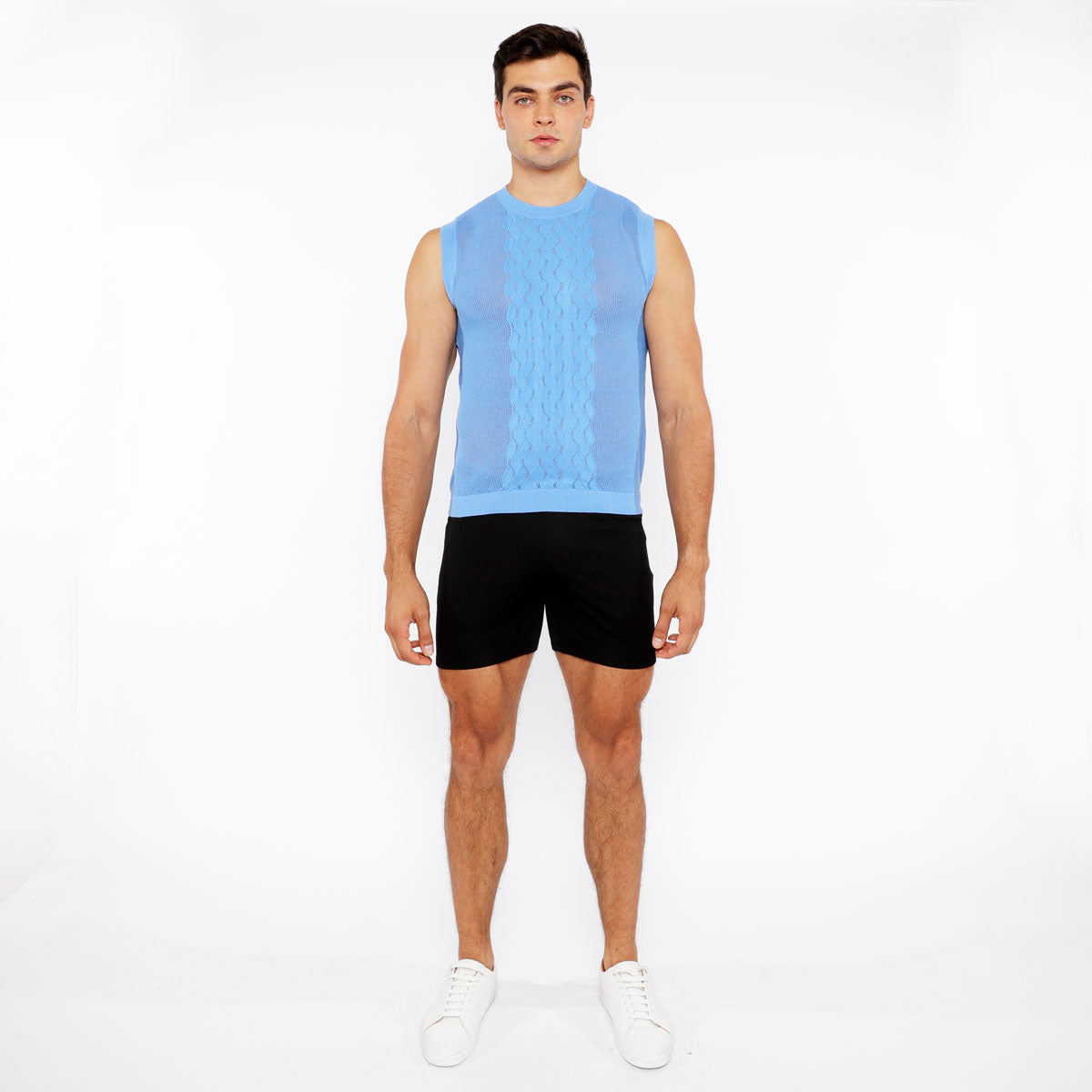 Pointelle Tux Open Knit Vest