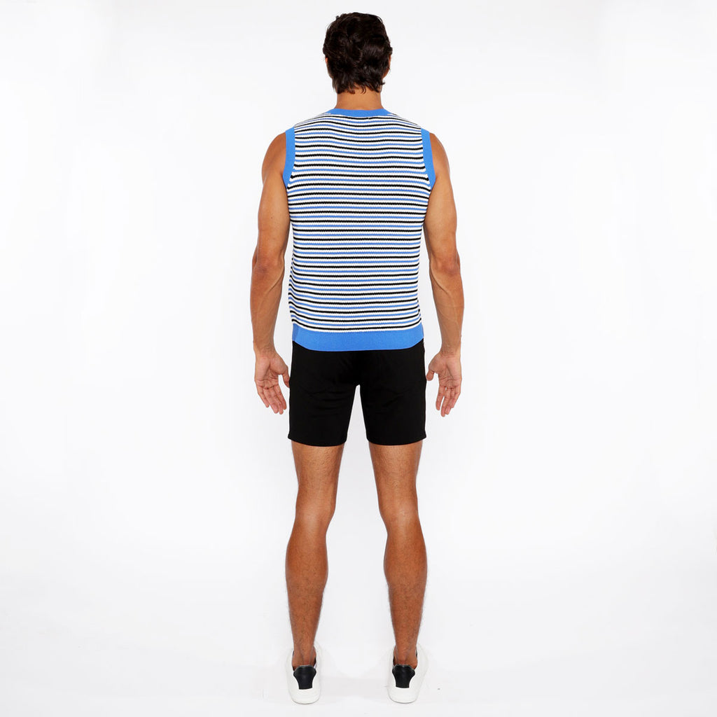 Stripe Open Knit Vest