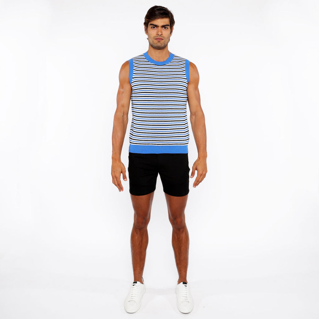 Stripe Open Knit Vest