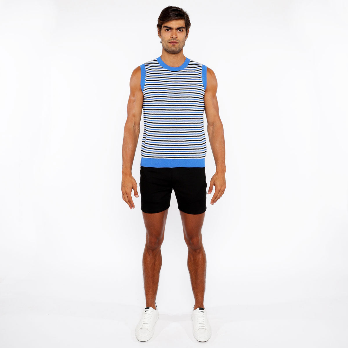 Stripe Open Knit Vest