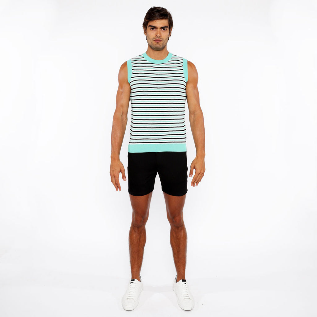 Stripe Open Knit Vest