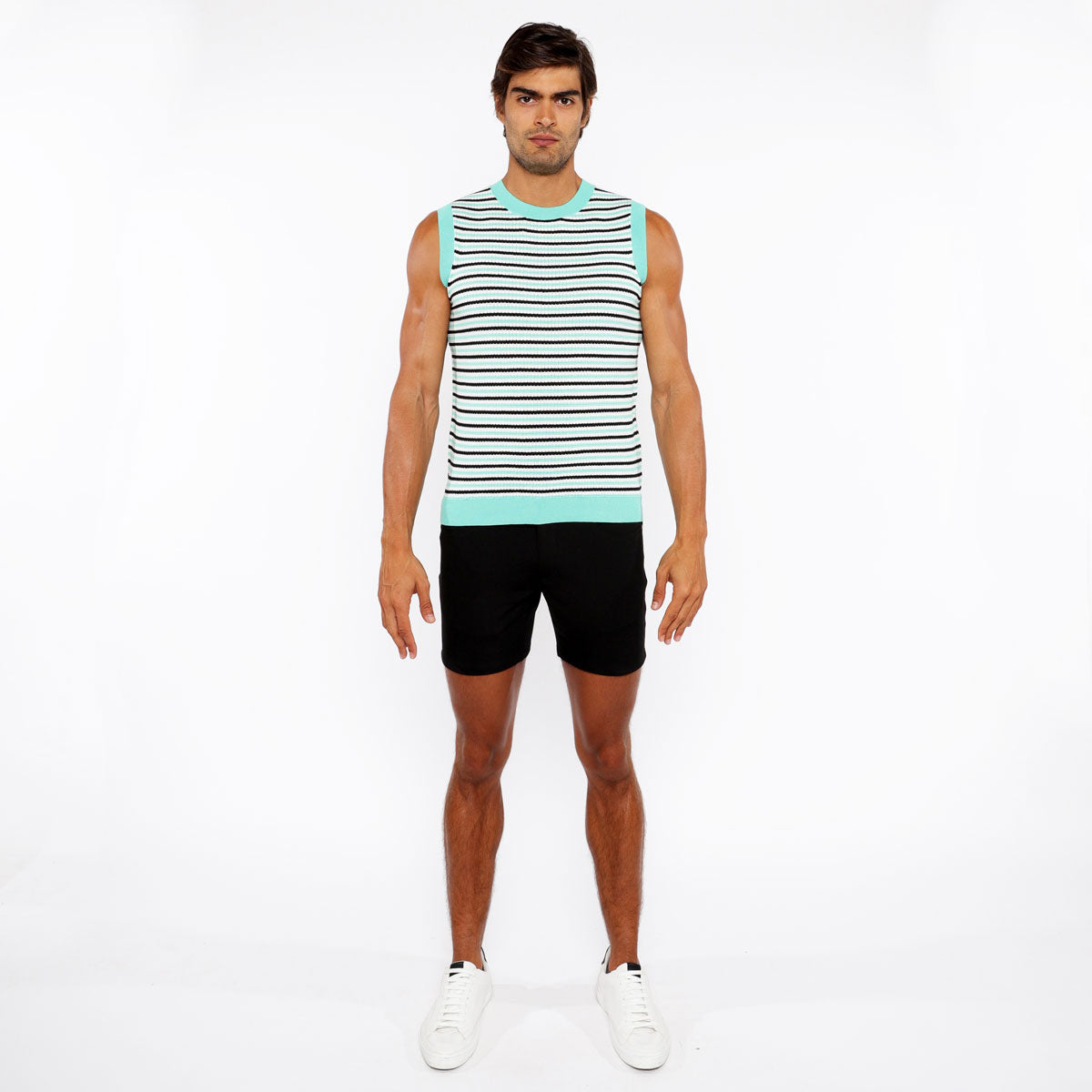 Stripe Open Knit Vest