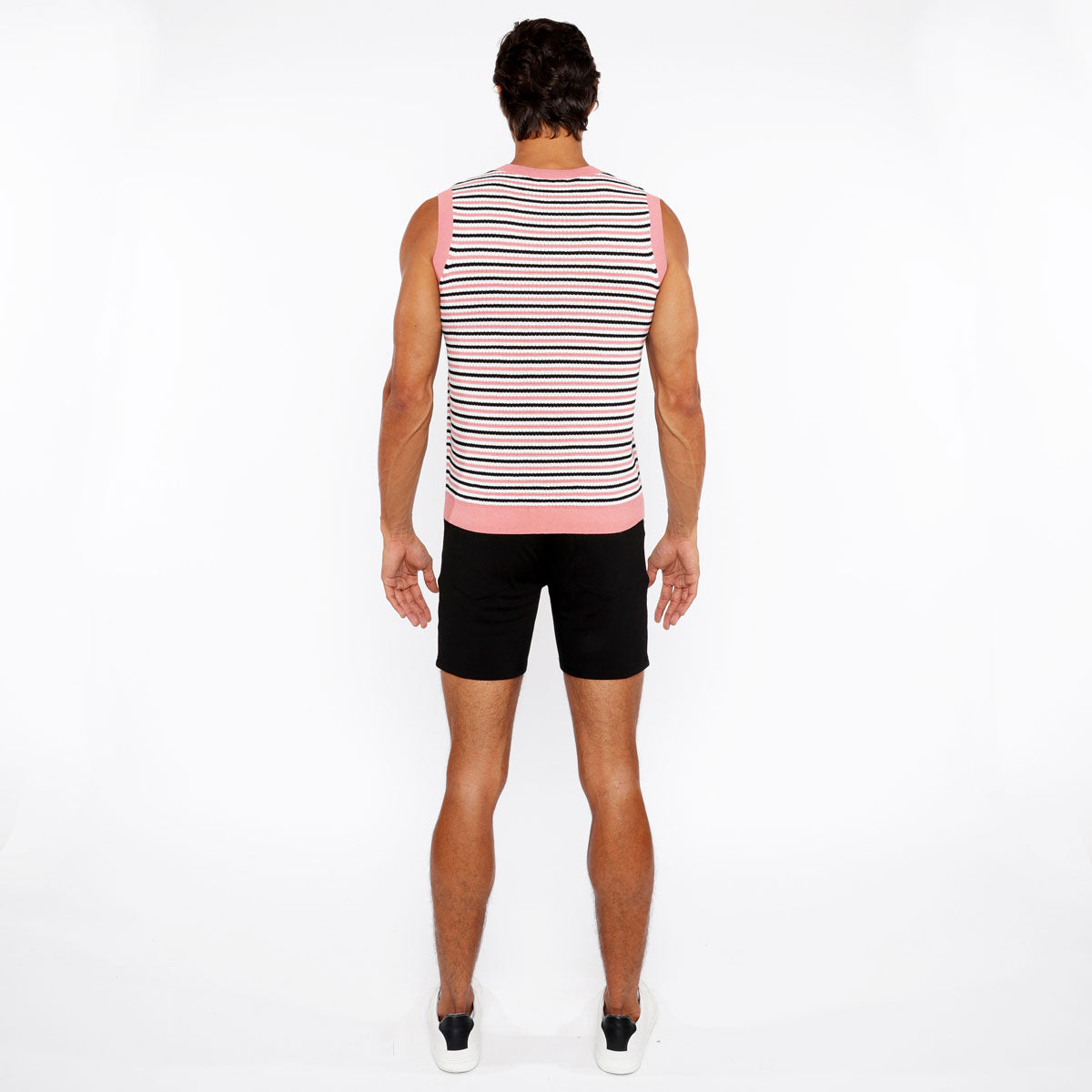 Stripe Open Knit Vest