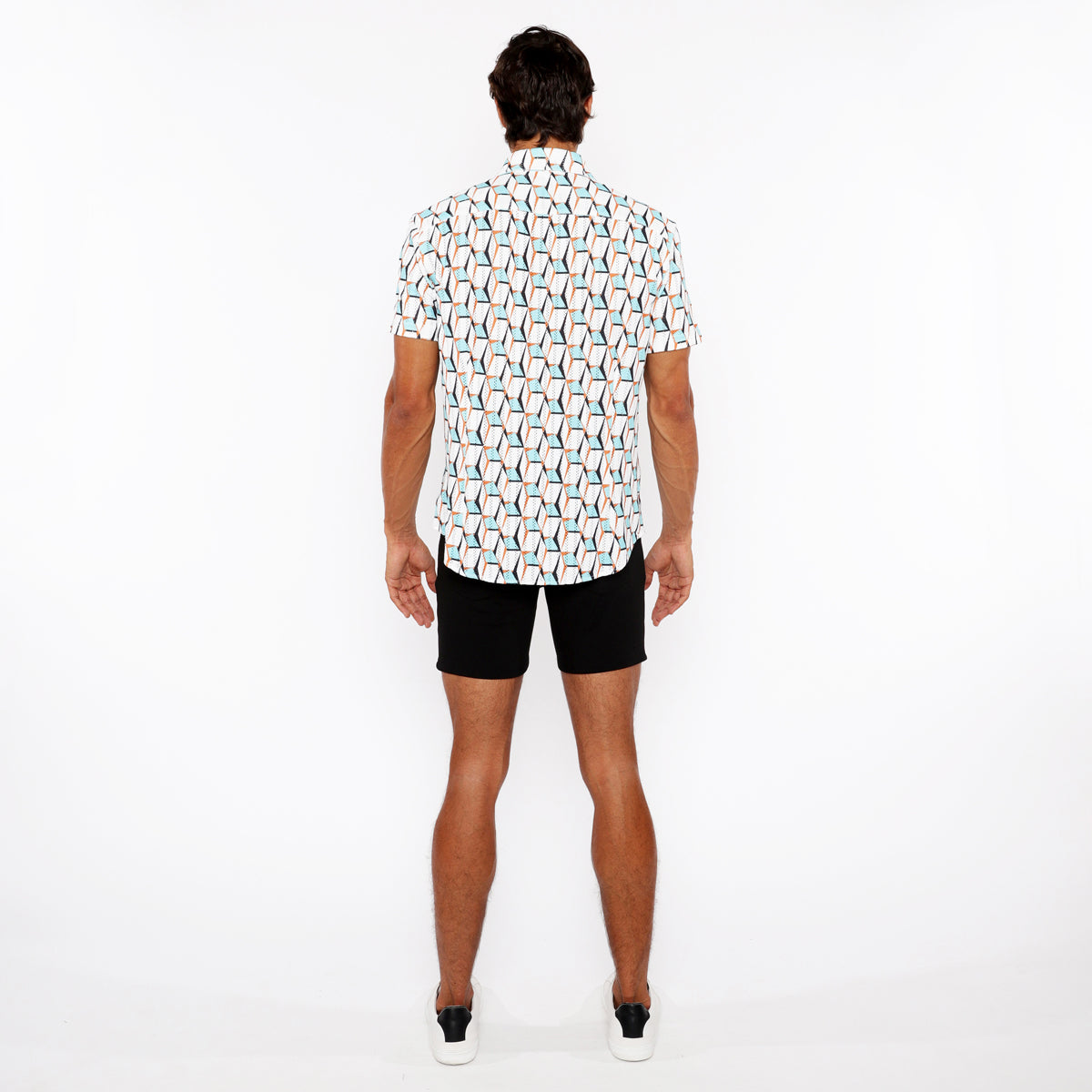 3D Boxes Open Knit Shirt