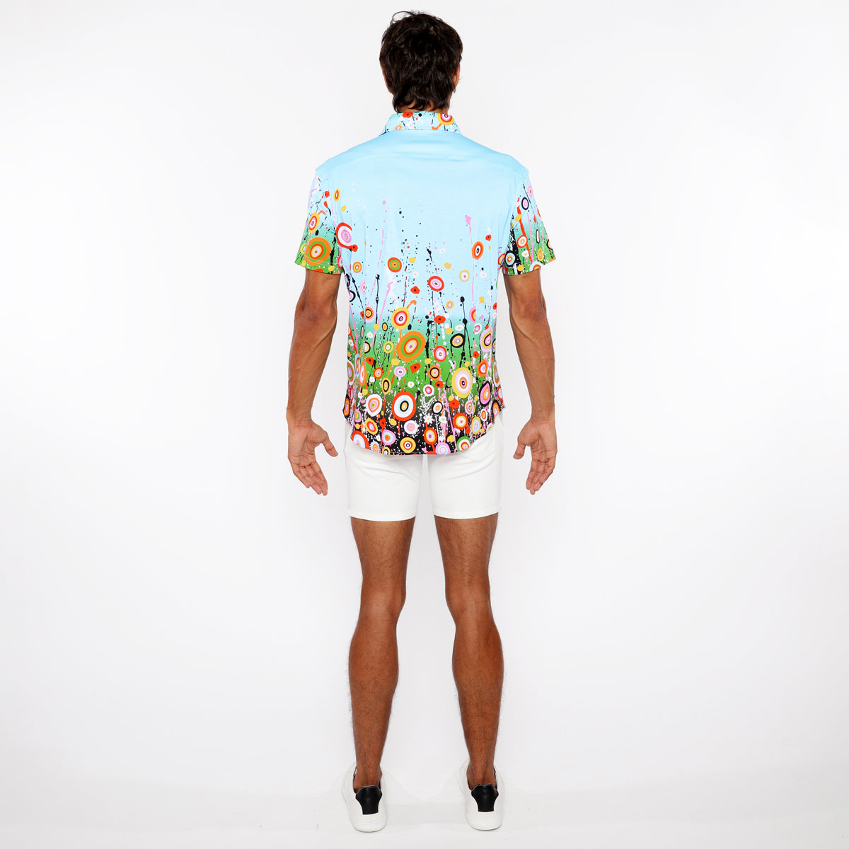 Circle Bursts Border Print Shirt
